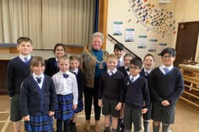 Mayor of Burnley Coun. Cosima Towneley on a visit to her old school St Joseph's RC Park Hill