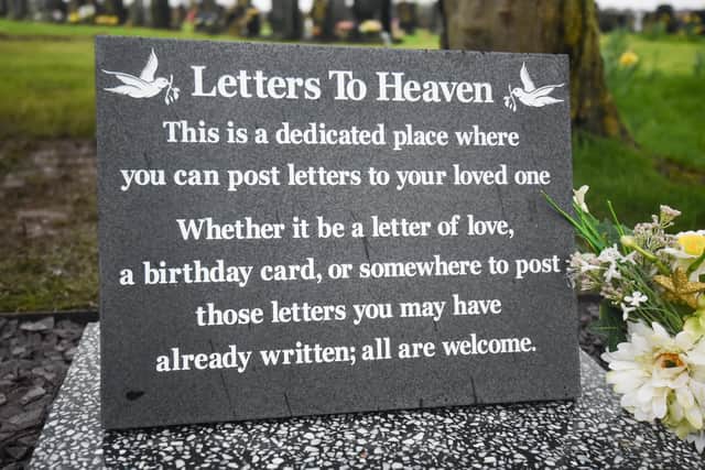 Unveiling of a bench and Letters to Heaven post box at Carleton Crematorium