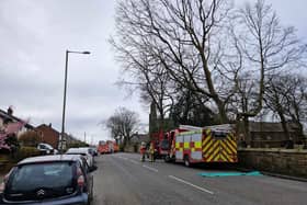 Fire engines at the scene of this morning's blaze at St John's Church in Padiham