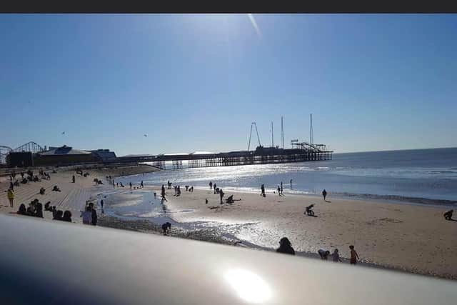 This sunny scene of Blackpool beach was taken by Sammy Abdelkhalek on the first day of spring today (Sunday, March 20).