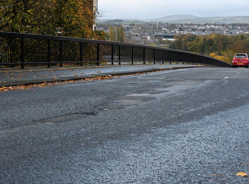 Potholes in Centenary Way in Burnley. Photo: Kelvin Stuttard