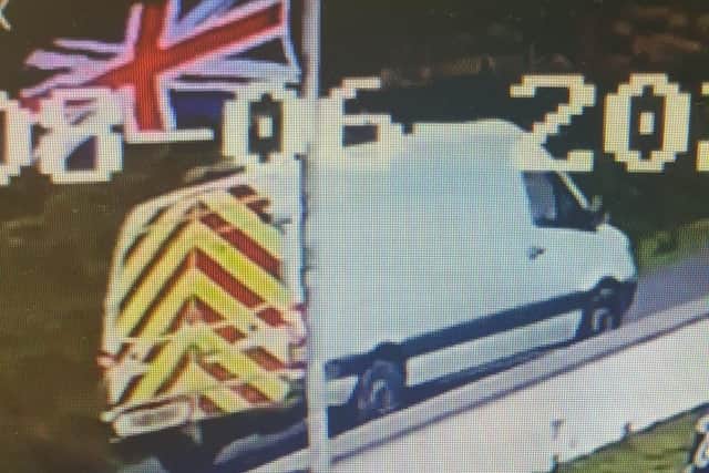 Can you help police find the owner or driver of this van which was involved in a hit and run accident that killed a lamb?