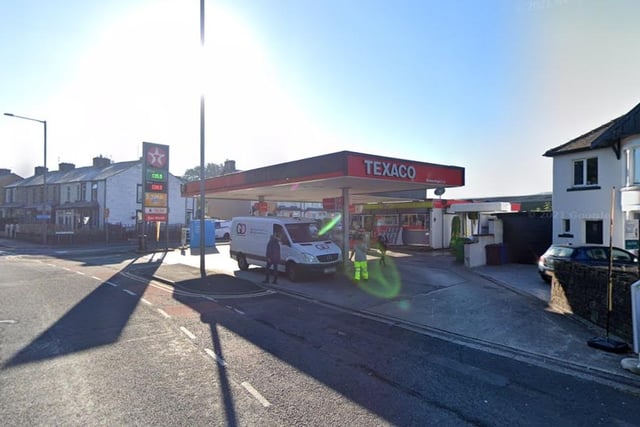 Texaco Garage, Burnley Road, Padiham petrol (£149.9p) diesel (£155.9p) photo taken 2021