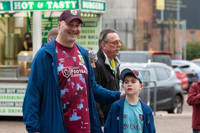 Burnley fans arrive at Carrow Road ahead of the Championship fixture against Norwich City. Photo: Kelvin Stuttard
