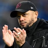 BURNLEY, ENGLAND - FEBRUARY 03: Vincent Kompany, Manager of Burnley, applauds the fans following the Premier League match between Burnley FC and Fulham FC at Turf Moor on February 03, 2024 in Burnley, England. (Photo by Gareth Copley/Getty Images)