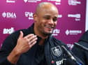 Burnley manager Vincent Kompany answers questions after the match

Photographer Alex Dodd/CameraSport

The EFL Sky Bet Championship - Burnley v Blackburn Rovers - Sunday 13th November 2022 - Turf Moor - Burnley

World Copyright © 2022 CameraSport. All rights reserved. 43 Linden Ave. Countesthorpe. Leicester. England. LE8 5PG - Tel: +44 (0) 116 277 4147 - admin@camerasport.com - www.camerasport.com