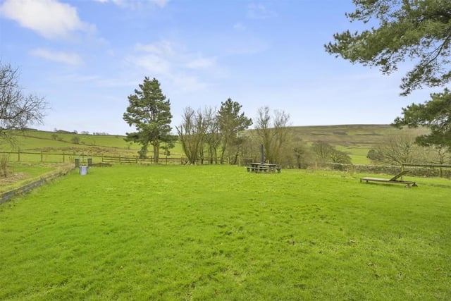 The spacious back garden with country views