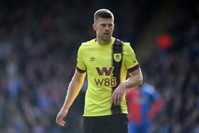 LONDON, ENGLAND - FEBRUARY 24: Johann Gudmundsson of Burnley  during the Premier League match between Crystal Palace and Burnley FC at Selhurst Park on February 24, 2024 in London, England. (Photo by Alex Davidson/Getty Images)