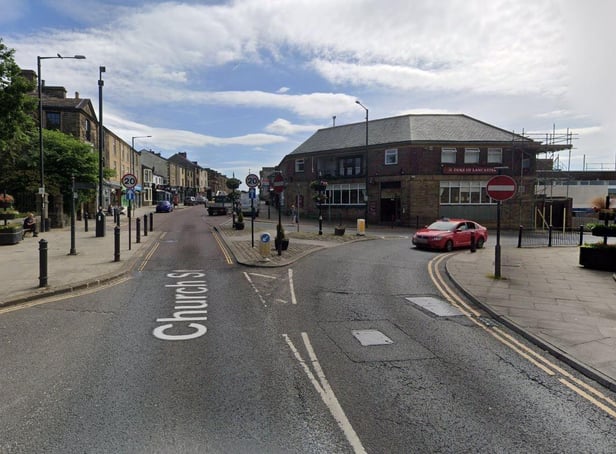 A pedestrian was left with "life-changing injuries" after he was struck by a car in Church Street, Colne (Credit: Google)