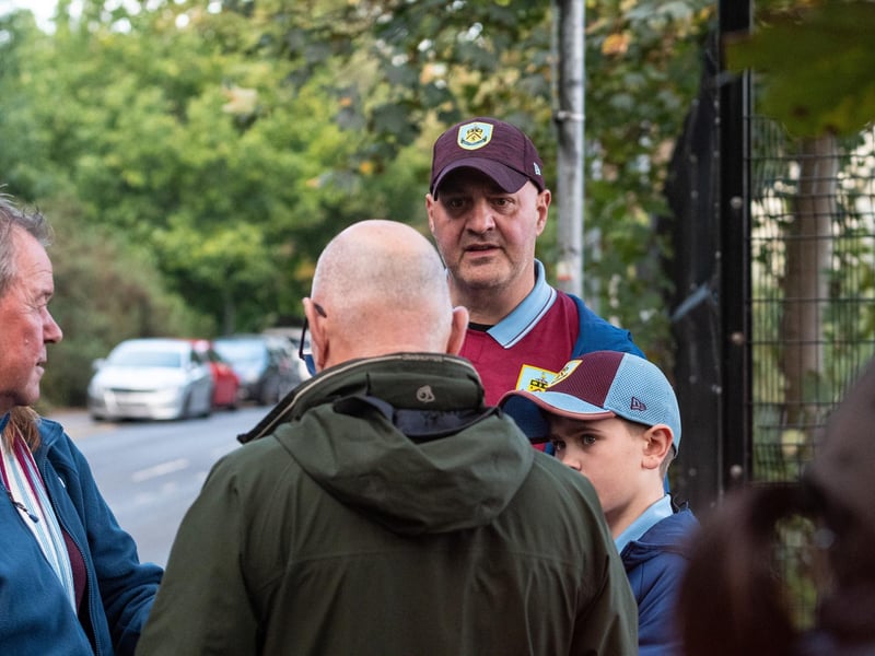 Burnley fans arrive at the Peninsula Stadium for the Carabao Cup tie with Salford City. Photo: Kelvin Lister-Stuttard