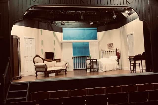 Stage for the Rossendale Players' production of Cat on a Hot Tin Roof