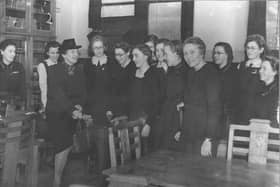 Dame Sybil Thorndyke visits Burnley Girls' High School (1941). Credit: Lancashire County Council