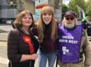 Former Burnley MP Julie Cooper, Angela Rayner MP and Peter Thorne from UNISON at Burnley's last May Day Festival in 2019