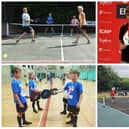 Below are pickleball players in action in and around the county