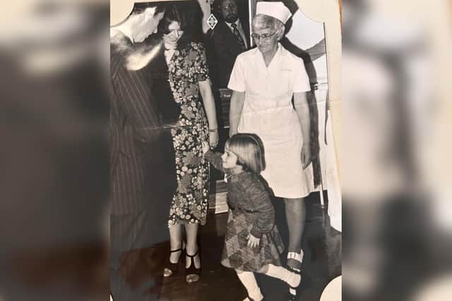 This is the moment four year old Donna Brotherton (then McCamon)  got the chance to curtsy to Prince Charles when he visited Burnley General Hospital in 1979. Donna and her mum Lorraine were invited to meet the prince as Donna made headlines in 1975 when she was recorded as the  world's shortest baby to be born.