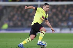 LIVERPOOL, ENGLAND - NOVEMBER 01: Josh Cullen of Burnley during the Carabao Cup Fourth Round match between Everton and Burnley at Goodison Park on November 01, 2023 in Liverpool, England. (Photo by Alex Livesey/Getty Images)