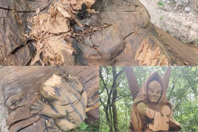A number of wood carvings were vandalised in Spodden Valley (Credit: Lancashire Police)