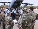 The evacuation of British Nationals onto an awaiting RAF aircraft at Wadi Seidna Air Base in Khartoum, Sudan at the weekend.