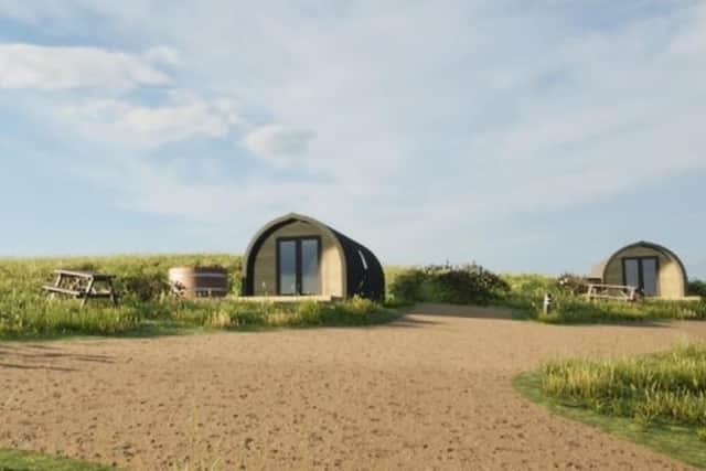 Artist's impression of how the glamping site on the outskirts of Cliviger will look