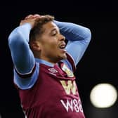 BURNLEY, ENGLAND - SEPTEMBER 23: Manuel Benson of Burnley reacts following their sides defeat in the Premier League match between Burnley FC and Manchester United at Turf Moor on September 23, 2023 in Burnley, England. (Photo by Lewis Storey/Getty Images)