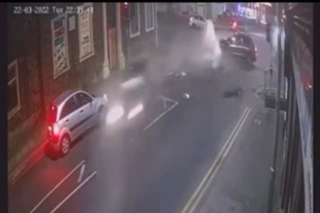 A still of footage from the crash in Nelson