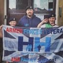 Army veteran Mark Harrison with his two youngest sons Freddie and Finley. The trio are heading to Tel Aviv next weekend for the annual Veterans' Games and Conference event