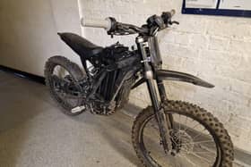 Police have seized an electric motorbike after it collided with officers in Clitheroe.