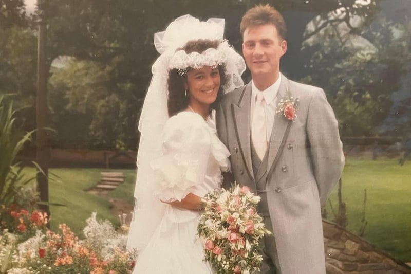 Gabriella Licastri and Michael Corrigan married on  August 26th, 1989 at St Mary's Church, Burnley with a reception at Gibbon Bridge Hotel in Chipping