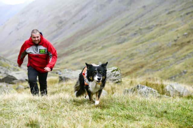 Mountain Rescue Search dog Skye with John Leadbeater