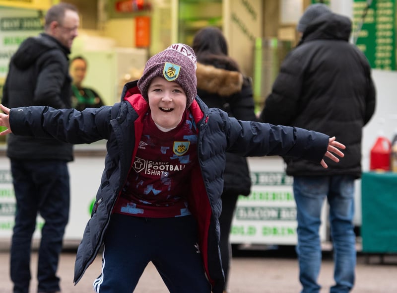 Burnley fans arrive at Carrow Road ahead of the Championship fixture against Norwich City. Photo: Kelvin Stuttard