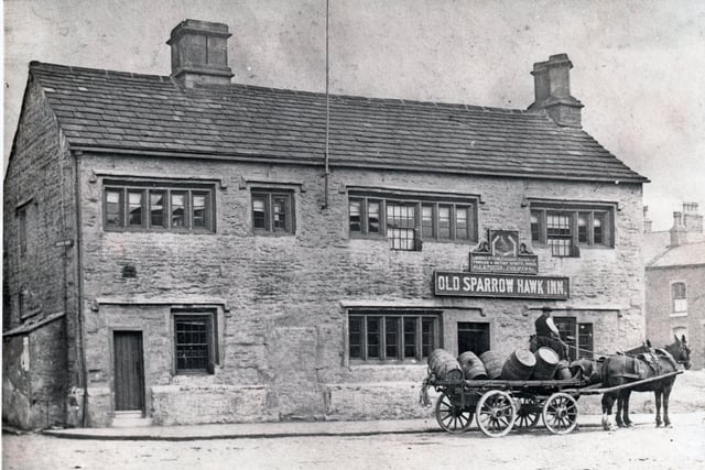The Old Sparrow Hawk (there was a New Sparrow Hawk, opposite) stood at the bottom of Ormerod Road where it joins Church Street. This building was erected about 1600, as the Towneley Arms, and was demolished about 1892. A replacement inn, though closed, stands on the site