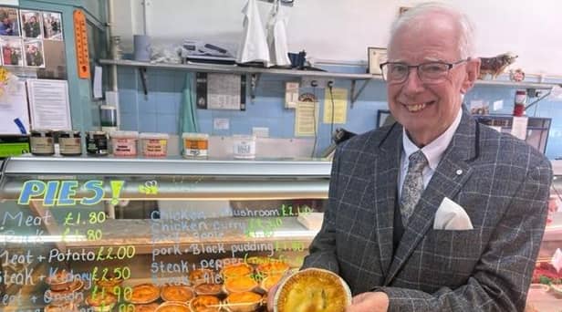 Haffners customer Malcolm collecting his free pie