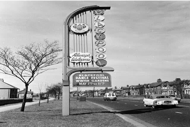 This was in 1956 and a sign on Preston New Road welcomes people to a dance festival in the resort
