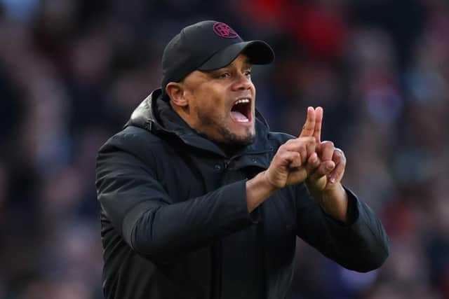 LONDON, ENGLAND - NOVEMBER 11: Vincent Kompany Manager of Burnley during the Premier League match between Arsenal FC and Burnley FC at Emirates Stadium on November 11, 2023 in London, United Kingdom. (Photo by Marc Atkins/Getty Images)