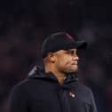 BURNLEY, ENGLAND - NOVEMBER 04:  Vincent Kompany, Manager of Burnley, looks on during the Premier League match between Burnley FC and Crystal Palace at Turf Moor on November 04, 2023 in Burnley, England. (Photo by George Wood/Getty Images)