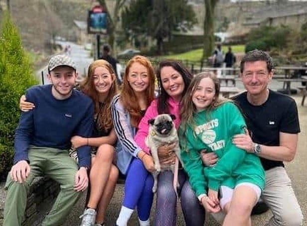 Claudia (second from left) with her family (left to right) brother Max, sister Courtney, mum Lynda, sister Poppy and dad Baron