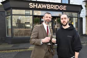 Carlo (right)  secured Shawbridge’s premises licence with help from the leisure and licensing team at Lancashire-based law firm Harrison Drury solicitors. Partner Malcolm Ireland, head of the leisure and licensing team, is pictured with him here
