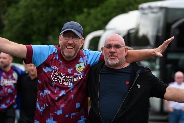 Burnley fans arrive at Huddersfield Town ahead of Vincent Kompany's first game in charge of the Clarets. Photo: Kelvin Stuttard