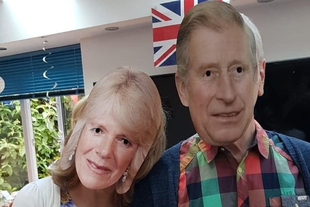 'Charles and Camilla' popped in to say hello at the platinum jubilee party hosted by John and Linda Derbyshire