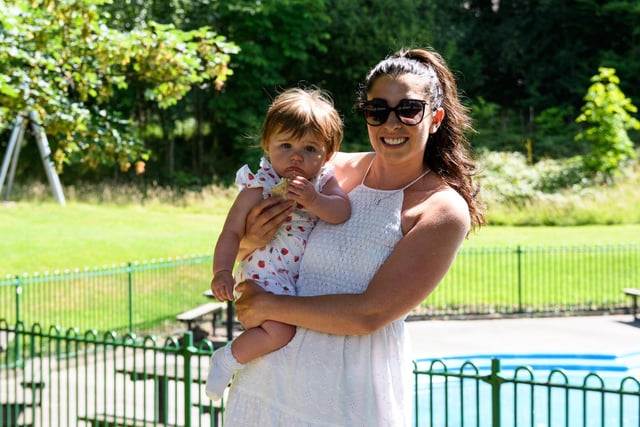 Emilia 9 months with mum Liza Howarth in Thompson Park, Burnley. Photo: Kelvin Stuttard