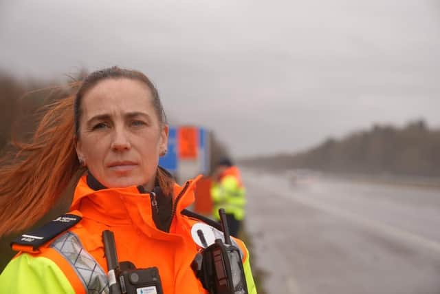 On Road Team Manager Sue Walsh, who can be seen in a number of episodes, said: “The programme is a chance for the public to see how dynamic our role is, the incidents we face decisions we make, and we are genuinely there to assist and keep the traffic moving.” Credit: Channel 5/Fearless Television