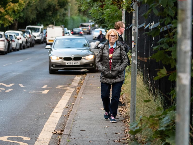 Burnley fans arrive at the Peninsula Stadium for the Carabao Cup tie with Salford City. Photo: Kelvin Lister-Stuttard