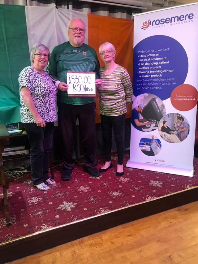Janet (left) with chairperson Denis Myers and committee member Imelda Cooney, who helped to organise the PADIS evening of music, dancing and games in support of charity Rosemere Cancer Foundation