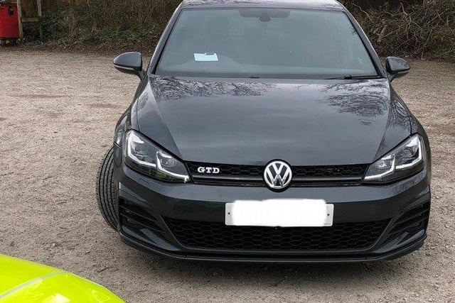 This VW Golf was linked to a burglary in Cleveland where over £1million  of jewellery, watches and clothes were stolen. 
It was sighted in the Hambleton area, where two occupants were arrested and the car was seized as it’s believed to be an outstanding stolen vehicle.