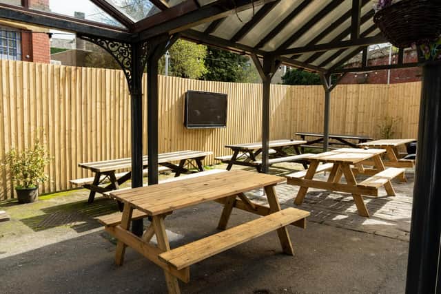 The newly extended beer garden at The Swan in Burnley town centre