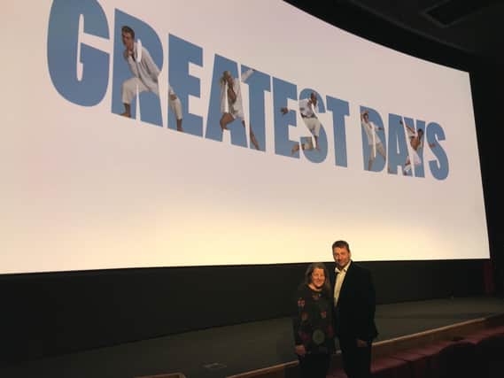 Ribble Valley Borough Council leader Stephen Atkinson and the council’s principal communications officer, Theresa Sanderson, who was the film’s Clitheroe liaison officer, at the cast and crew screening of Greatest Days in Piccadilly Circus, London.