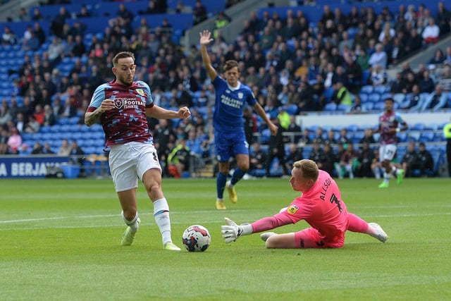 Burnley's Josh Brownhill chases while Cardiff City's Ryan Allsop saves

Skybet Championship - Cardiff City v Burnley - Saturday 1st October 2022 - Cardiff City Stadium - Cardiff
