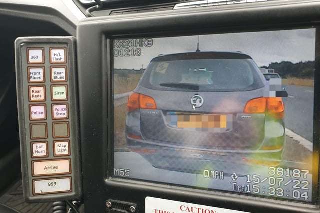 A driver was requested to stop on the M55 following an incident in Liverpool which occurred earlier in July.
Police said the driver was a new owner so not involved, but the driver did not have a licence or insurance.
The vehicle was seized and the driver was reported.