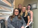 Pictured at the launch of Mirror Mirror are (front to back) Chelsea Tattersall, Zoe Johnson, Jade Garraway and Chloe Storey.