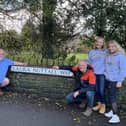 (Left to right) Scott Whalley, Pendle Borough Council's Engineering Manager, Deputy Leader of Pendle Borough Council, Councillor David Whipp, Mark, Nicola and Gracie Nuttall